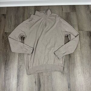 Reiss Merino Wool Half-Zip Funnel Neck Jumper Men’s 2XL Knit Tan XXL Classic